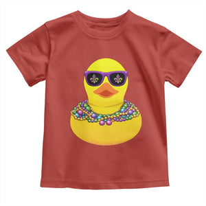 Mardi Gras Beads Cool Rubber Duck Fat Tuesday Festival Toddler T Shirt TS09 Red Print Your Wear