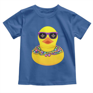 Mardi Gras Beads Cool Rubber Duck Fat Tuesday Festival Toddler T Shirt TS09 Royal Blue Print Your Wear