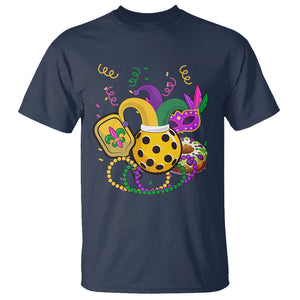 Mardi Gras Pickleball Jester Hat Beads T Shirt TS09 Navy Printyourwear