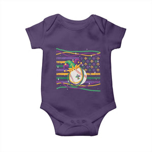 Mardi Gras Baseball Jester Hat Beads Flag Baby Onesie TS09 Purple Print Your Wear