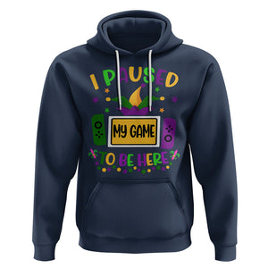 Mardi Gras Gamer Hoodie I Paused My Game To Be Here TS09 Navy Printyourwear