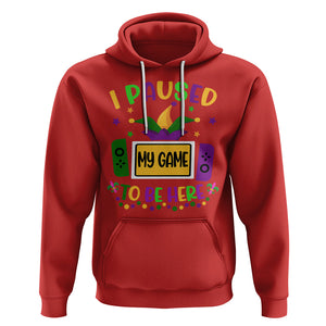 Mardi Gras Gamer Hoodie I Paused My Game To Be Here TS09 Red Printyourwear