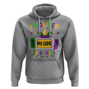 Mardi Gras Gamer Hoodie I Paused My Game To Be Here TS09 Sport Gray Printyourwear