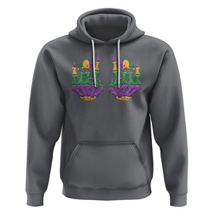 Mardi Gras Hoodie Jester Skeleton Rock Hand Fat Tuesday Festival TS09 Charcoal Printyourwear