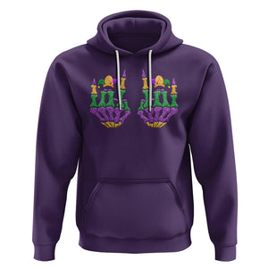 Mardi Gras Hoodie Jester Skeleton Rock Hand Fat Tuesday Festival TS09 Purple Printyourwear