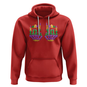 Mardi Gras Hoodie Jester Skeleton Rock Hand Fat Tuesday Festival TS09 Red Printyourwear