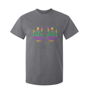 Mardi Gras T Shirt For Kid Jester Skeleton Rock Hand Fat Tuesday Festival TS09 Charcoal Print Your Wear