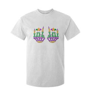 Mardi Gras T Shirt For Kid Jester Skeleton Rock Hand Fat Tuesday Festival TS09 White Print Your Wear