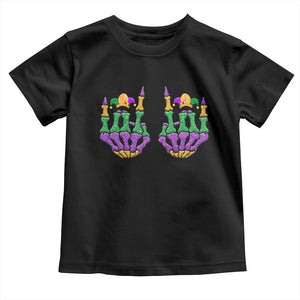 Mardi Gras Toddler T Shirt Jester Skeleton Rock Hand Fat Tuesday Festival TS09 Black Print Your Wear