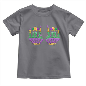 Mardi Gras Toddler T Shirt Jester Skeleton Rock Hand Fat Tuesday Festival TS09 Charcoal Print Your Wear