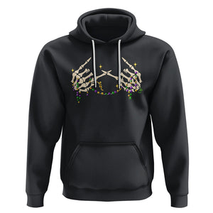 Mardi Gras Hoodie Skeleton Rock Hand Beads Fat Tuesday Festival TS09 Black Printyourwear