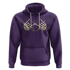 Mardi Gras Hoodie Skeleton Rock Hand Beads Fat Tuesday Festival TS09 Purple Printyourwear