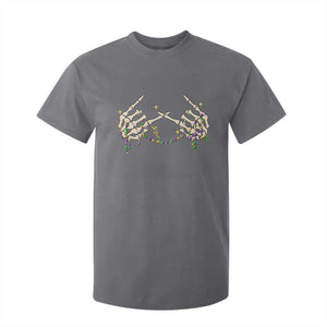 Mardi Gras T Shirt For Kid Skeleton Rock Hand Beads Fat Tuesday Festival TS09 Charcoal Print Your Wear