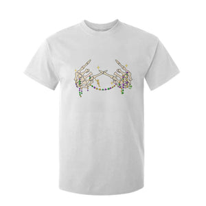 Mardi Gras T Shirt For Kid Skeleton Rock Hand Beads Fat Tuesday Festival TS09 White Print Your Wear