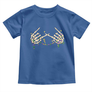 Mardi Gras Toddler T Shirt Skeleton Rock Hand Beads Fat Tuesday Festival TS09 Royal Blue Print Your Wear