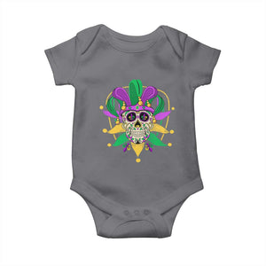 Mardi Gras Funny Sugar Skull Fat Tuesday New Orleans Baby Onesie TS09 Charcoal Print Your Wear