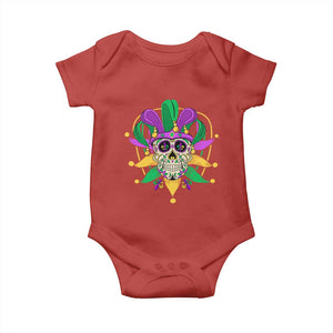 Mardi Gras Funny Sugar Skull Fat Tuesday New Orleans Baby Onesie TS09 Red Print Your Wear
