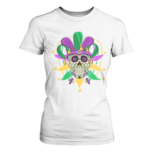 Mardi Gras Funny Sugar Skull Fat Tuesday New Orleans T Shirt For Women TS09 White Print Your Wear