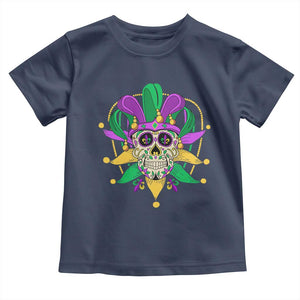 Mardi Gras Funny Sugar Skull Fat Tuesday New Orleans Toddler T Shirt TS09 Navy Print Your Wear