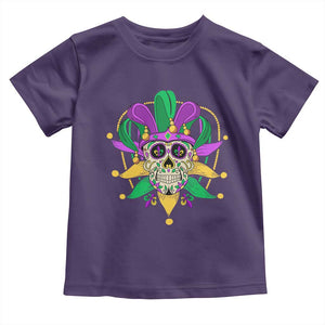 Mardi Gras Funny Sugar Skull Fat Tuesday New Orleans Toddler T Shirt TS09 Purple Print Your Wear