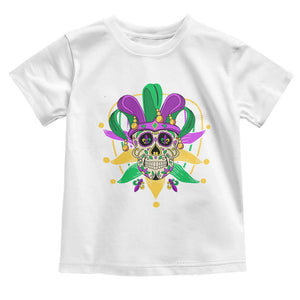 Mardi Gras Funny Sugar Skull Fat Tuesday New Orleans Toddler T Shirt TS09 White Print Your Wear