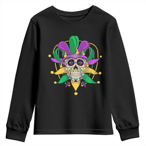 Mardi Gras Funny Sugar Skull Fat Tuesday New Orleans Youth Sweatshirt TS09 Black Print Your Wear