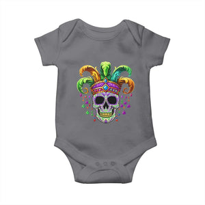Mardi Gras Beads Sugar Skull Fat Tuesday New Orleans Baby Onesie TS09 Charcoal Print Your Wear