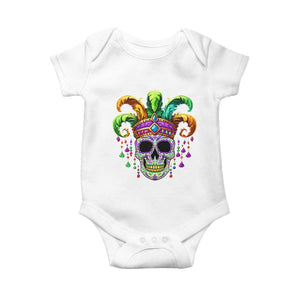 Mardi Gras Beads Sugar Skull Fat Tuesday New Orleans Baby Onesie TS09 White Print Your Wear