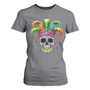 Mardi Gras Beads Sugar Skull Fat Tuesday New Orleans T Shirt For Women TS09 Charcoal Print Your Wear