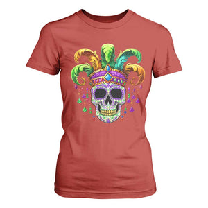 Mardi Gras Beads Sugar Skull Fat Tuesday New Orleans T Shirt For Women TS09 Red Print Your Wear
