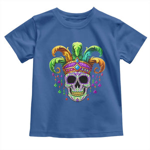 Mardi Gras Beads Sugar Skull Fat Tuesday New Orleans Toddler T Shirt TS09 Royal Blue Print Your Wear