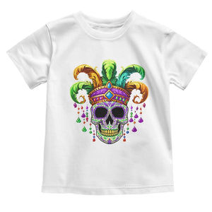 Mardi Gras Beads Sugar Skull Fat Tuesday New Orleans Toddler T Shirt TS09 White Print Your Wear
