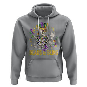 Mardi Gras Funny Skeleton Beads And Bling Hoodie TS09 Sport Gray Printyourwear