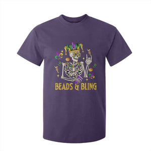 Mardi Gras Funny Skeleton Beads And Bling T Shirt For Kid TS09 Purple Print Your Wear
