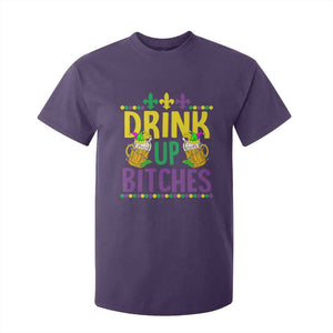 Mardi Gras T Shirt For Kid Drink Up Bitch Funny Drinking Team TS09 Purple Print Your Wear
