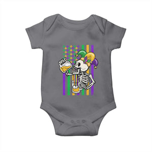 Mardi Gras Beer Lover American Flag Fat Tuesday Parade Baby Onesie TS09 Charcoal Print Your Wear