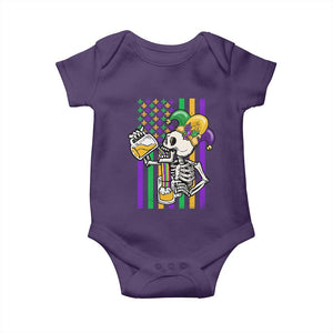 Mardi Gras Beer Lover American Flag Fat Tuesday Parade Baby Onesie TS09 Purple Print Your Wear