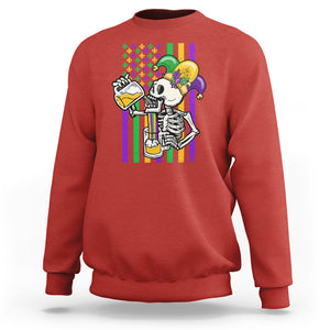 Mardi Gras Beer Lover American Flag Fat Tuesday Parade Sweatshirt TS09 Red Printyourwear