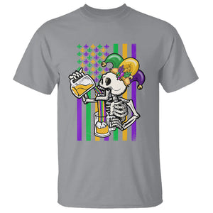 Mardi Gras Beer Lover American Flag Fat Tuesday Parade T Shirt TS09 Sport Gray Printyourwear