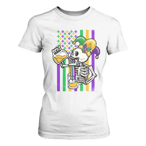 Mardi Gras Beer Lover American Flag Fat Tuesday Parade T Shirt For Women TS09 White Print Your Wear
