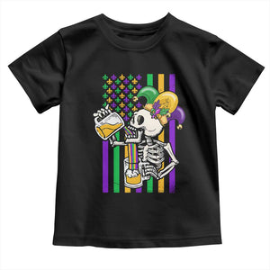 Mardi Gras Beer Lover American Flag Fat Tuesday Parade Toddler T Shirt TS09 Black Print Your Wear