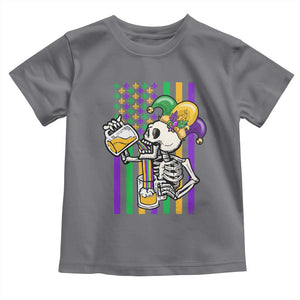 Mardi Gras Beer Lover American Flag Fat Tuesday Parade Toddler T Shirt TS09 Charcoal Print Your Wear