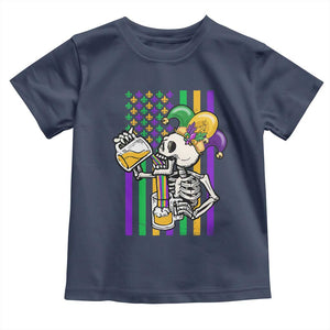 Mardi Gras Beer Lover American Flag Fat Tuesday Parade Toddler T Shirt TS09 Navy Print Your Wear