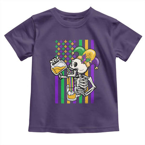 Mardi Gras Beer Lover American Flag Fat Tuesday Parade Toddler T Shirt TS09 Purple Print Your Wear