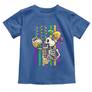 Mardi Gras Beer Lover American Flag Fat Tuesday Parade Toddler T Shirt TS09 Royal Blue Print Your Wear