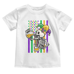 Mardi Gras Beer Lover American Flag Fat Tuesday Parade Toddler T Shirt TS09 White Print Your Wear