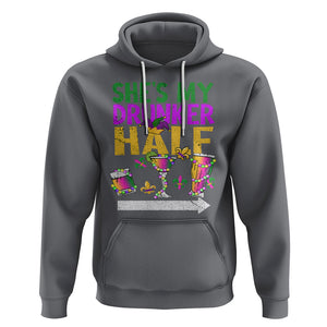 Mardi Gras Hoodie She's My Drunker Half Matching Couple TS09 Charcoal Printyourwear