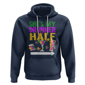 Mardi Gras Hoodie She's My Drunker Half Matching Couple TS09 Navy Printyourwear