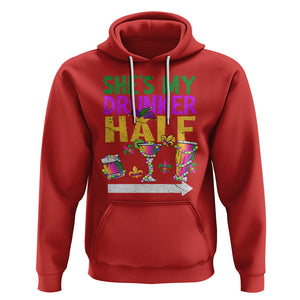 Mardi Gras Hoodie She's My Drunker Half Matching Couple TS09 Red Printyourwear