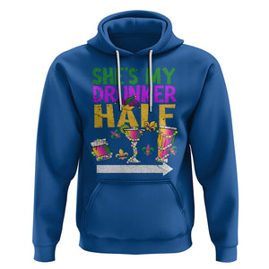 Mardi Gras Hoodie She's My Drunker Half Matching Couple TS09 Royal Blue Printyourwear